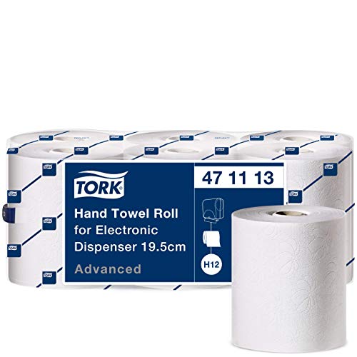 Tork Rollenhandtuch für Sensor-Systeme 471113 - H12 und H13 - Advanced Papierhandtücher für elektrische Rollenhandtuch-Spender- saugfähig und reiÃfest, 2-lagig, weià - 6 Rollen, Mittel – Bild 4