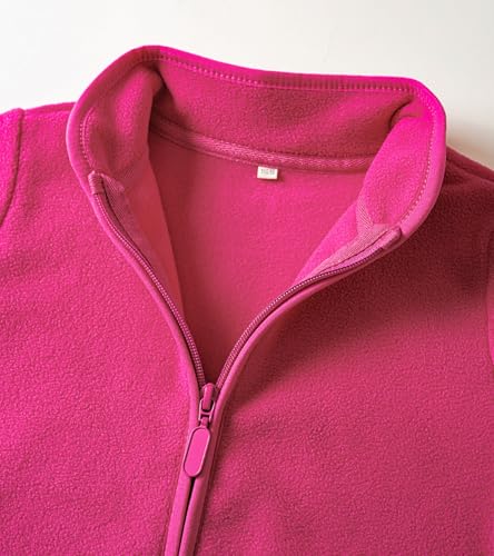 Image of Toddler Boys Girls Fleece Jacket Lightweight Fall Spring 2-12 Years | Soft Anti-Pilling Fleece, Easy Zip-Up, Hand-Warm Pockets, Windproof Stand Collar, Wear Alone or as Layer, Ideal for School