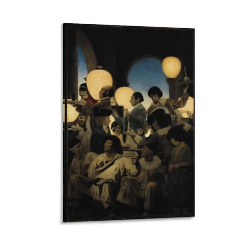 Toile Maxfield Parrish A Venetian Night's Entertainment chef-d'œuvre mural premium