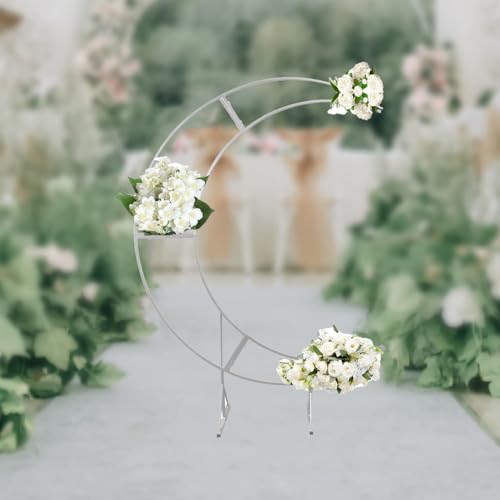 Supporto per arco nuziale in metallo con luna crescente – Cornice curva a palloncino per matrimoni, compleanni e anniversari