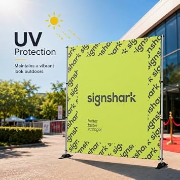 Step and Repeat Banner with Stand 10X8 Personalized Logo Backdrop for Events, Trade Shows, Photography & Red Carpet Adjustable Frame, Multiple Sizes