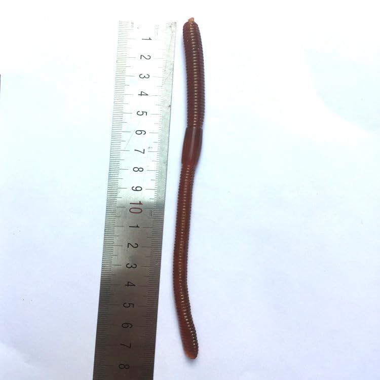 Fokroin 10 Stück Künstlicher Regenwurm, Kunststoff Lebensechter Wurm, Weich und Elastisch Gummi Regenwürmer, Weiche Kunststoff Würmer, für Halloween Aprilscherz Unfug Partydekoration