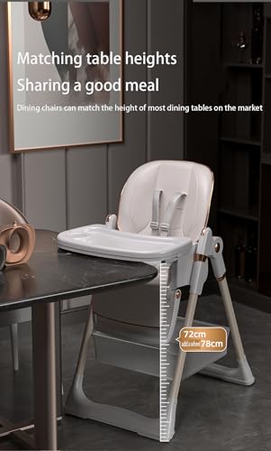 Magic ZC Seggiolone per Bambini Sedia da Pranzo per Pappa con 6 Altezze Regolabili e 3 Posizioni Reclinabili Convertibile Pieghevole Multifunzionale con Doppi Vassoi Staccabili e Ruote (822 White)