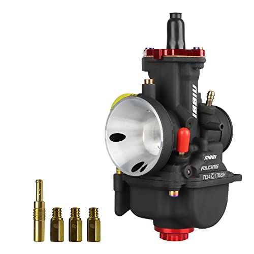 Image of NIBBI Carburetor PWK24 fit Motorcycle Engine with 24mm Carb Jets for DirtBike MiniBike Pit Bike GY6 ATV