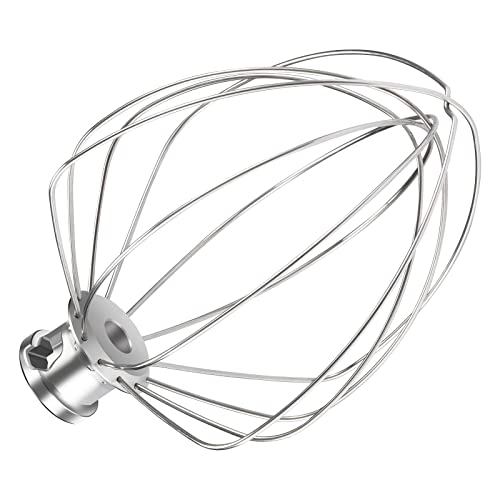 Image of KN256WW Dishwasher Safe Whisk Attachment Stainless Steel 6 Wire Whip Fits KitchenAid 6 Quart Bowl Lift Stand Mixer for Egg Heavy Cream Beater, Cakes Mayonnaise