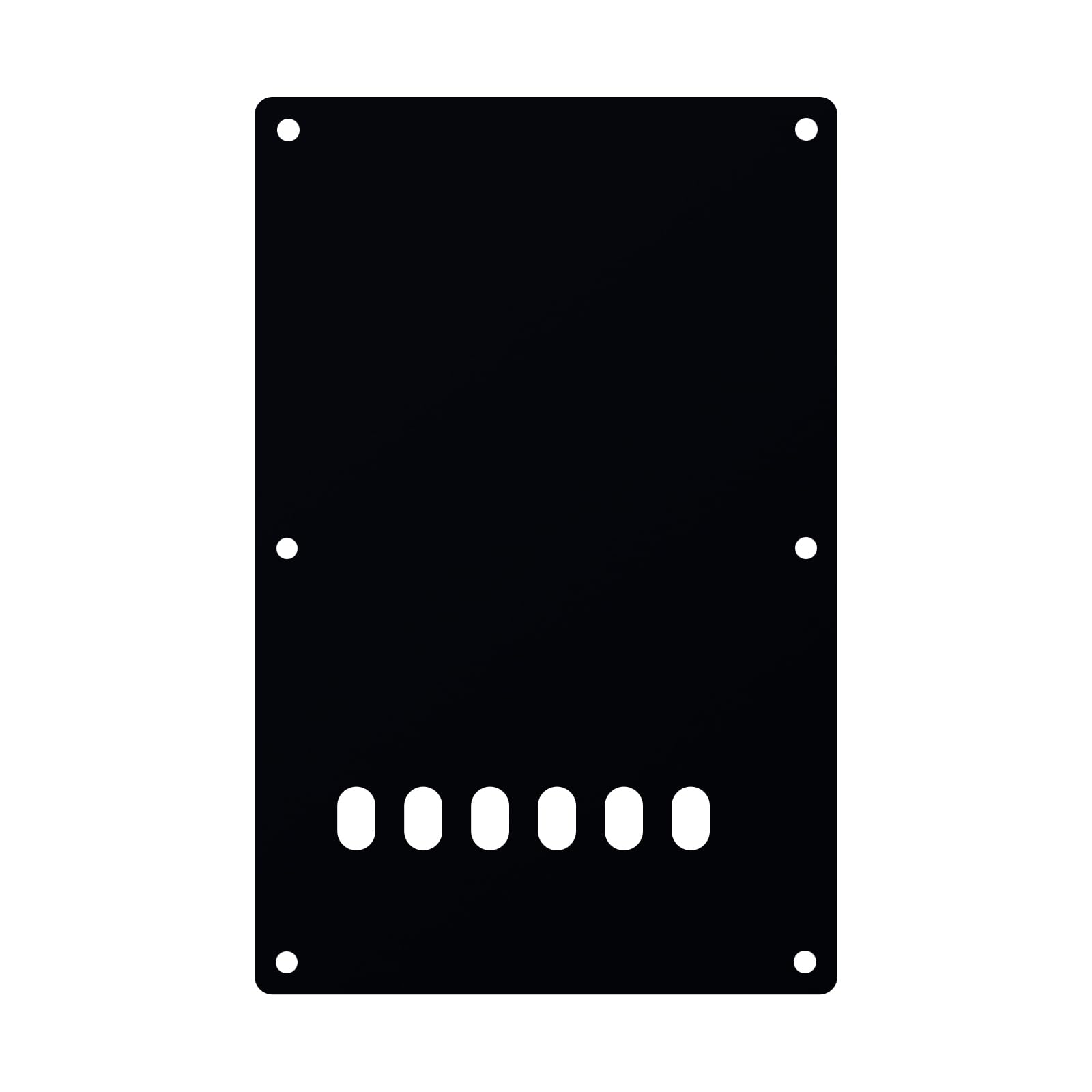 Banworks 3 Ply Strat Backplate 6-Hole Electric Guitar Trem Tremolo Cover for Chinese-Made Squier Strat ST JT/HGB-02 Glossy Black - Image 4