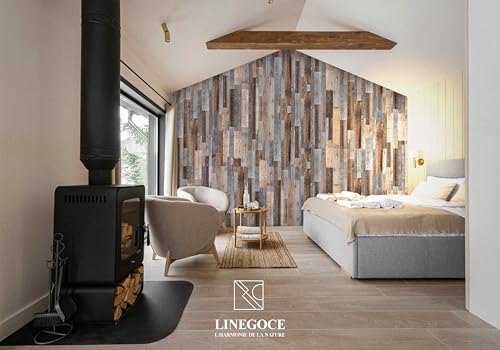 Parement mural vieux bois 3D de prestige en planches nobles - 3