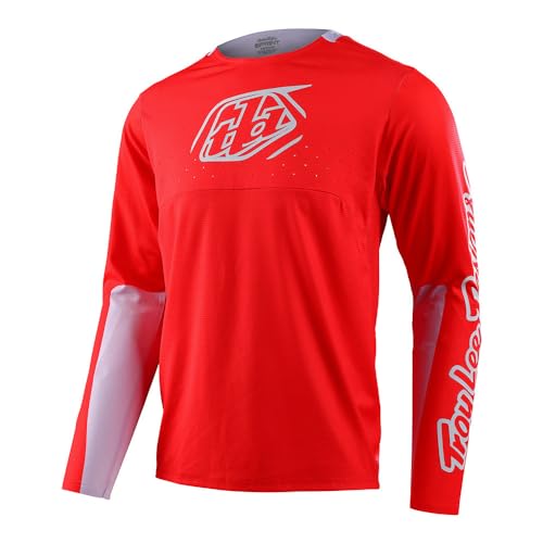 Troy Lee Designs Long Sleeve Sprint Adult Mountain Bike BMX Jerseys, Icon Race Red, X-Large