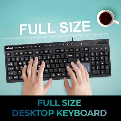 Adesso EasyTouch 445 Multi-Channel Wired Touchpad Keyboard, Black (AKB-445UB)