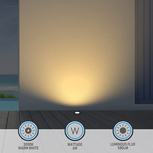 Leonlite 6W Well Lights Landscape Led In Ground Outdoor, Low Voltage 12-24V Ac/Dc, Ip67 Waterproof Aluminum In-Grade Up Lighting For Trees, Cri 90 3000K, Oil Rubbed Bronze, Pack Of 6 #TOP5