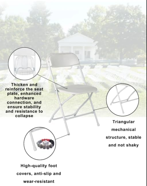 Miniatura 5 de JB Tools Juego de mesa y silla plegable de 5 piezas, incluye mesa de tarjetas de media plegado de 34 x 34 pulgadas y 4 sillas plegables de plástico,