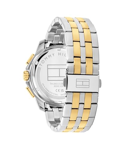 Image of Tommy Hilfiger Men's Two-Tone Stainless Steel & Goldtone Bracelet Watch, 22 mm