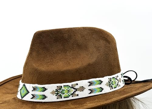 Image of Cowboy Western Beaded Hat Band Rodeo Style Handmade