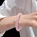 URED Ice Jade Bangle for Women Good Luck Bangle Pink Round Feng Shui Fashion Elegant Stone Jade Bracelet Yoga meditation mother gift Birthday good luck