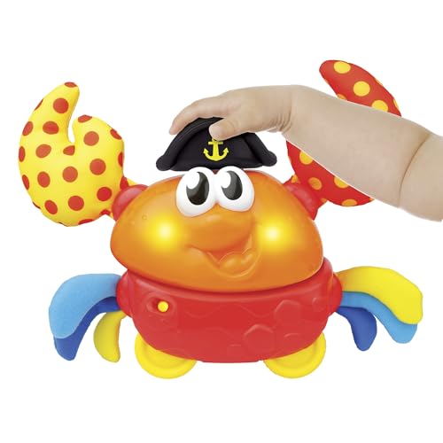 Image of Winfun: Shakin 'N Wobble Crab - Lights & Sounds Motion Toy, Button Activated Sideways Crab Walk, Flashing Lights, Sensory Toy, Baby Toddler Ages 9mo+