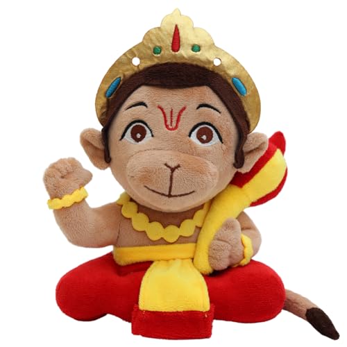 Panda's Box Mantra Chanting Baby Hanuman (Small - 18 CM) | Musical Soft Plush Toy | Best Gift for Infants, Toddlers & Babies