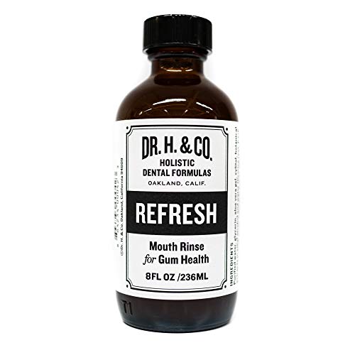 Dr. H. & Co. Dentist Formulated Refresh Mouthwash - All Natural Herbal and Holistic Mouth Rinse for Healthy Gums and Teeth (8oz Glass Bottle)