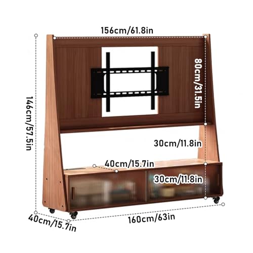 Soporte TV móvil para 65 pulgadas, altura ajustable miniatura 2
