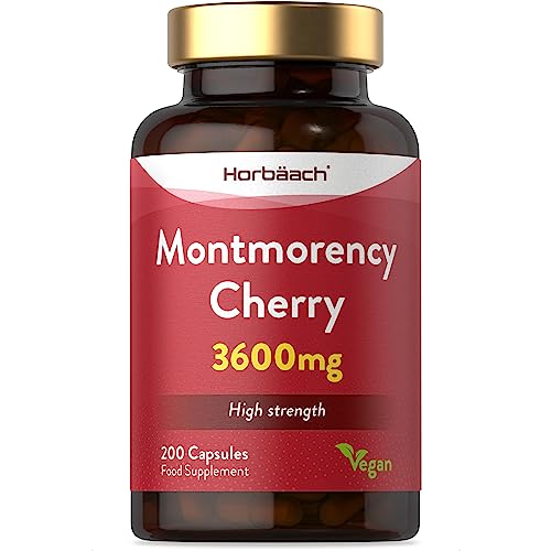 Montmorency Cherry Capsules 3600mg | 200 Count | Tart Cherry Extract | Vegan Concentrate | by Horbaach