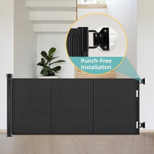 Miumoon No Drill Retractable Baby Gates Parts, Small Size No Drilling Accessory for 59\" Miumoon Retractable Gate (Black, Small) - Thumbnail 6