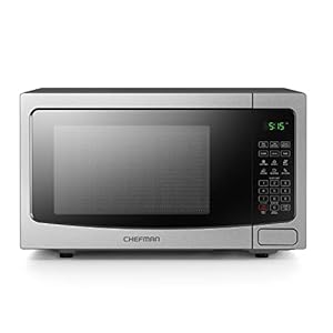 Chefman Countertop Microwave Oven 1.1 Cu. Ft. Digital Stainless Steel Microwave 1000 Watts with 6 Auto Menus, 10 Power Levels, Eco Mode, Memory, Mute Function, Child Safety Lock, Easy Clean
