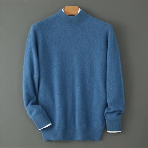 Men's Half High Collarsolid Sweater Casual Pullover Winter Thick Knit Long Sleeve Men Sweater Pullover4