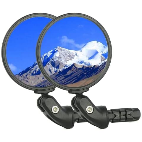 BriskMore Bike Handlebar Mirror,HD Glass Convex Lens Bicycle Rearview Mirror,Cycling Rear View Mirror, Adjustable Handlebar Wider View Bicycle Mirror for Scooter Road Mountain Bikes Cover