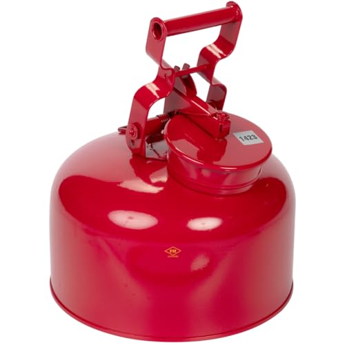 Image of Eagle 1423 Disposal Galvanized Steel Safety Can, 2-1 /2 Gallon Capacity, Red