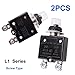 mxuteuk 2Pcs 20Amp Circuit Breakers Push Button Manual Reset 125/250V AC 50V DC, L1 Series Overload Protector Switch Thermal Circuit Breakers with Waterproof Button Caps L1-ls-20A