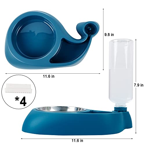 DR.DUDU Automatic Cat Feeder Bowl and Water Dispenser, Movable Dog Food and Water Bowl with Stand, Durable Food Feeder⦠- Image 3