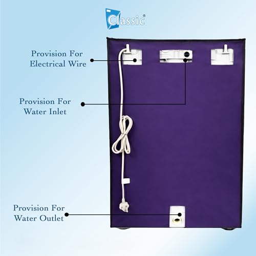Image of Classic Top Load Washing Machine Cover Suitable For Whirlpool 360 / Stain Wash Back Panel 6 Kg, 6.5 Kg, 7 Kg, 7.5 Kg, Waterproof & Dustproof (58cmsX58cmsX97cms, Purple)