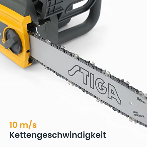 Tronçonneuse électrique STIGA pour élagage facile et bûches robustes de 35cm