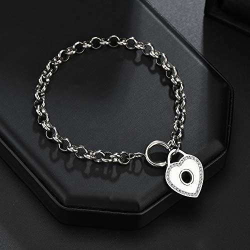 Image of CaleesLLC Letter A to Z Initial Charm Bracelet Adjustable Stainless Steel Anklet Personalized Wrist Link for Women