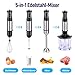 Stabmixer set, 5-en-1 Pürierstab Edelstahl Set,21 Gänge 1000W Milchschäumer Handheld, 600ml Messbecher, 500ml Häcksler, Spiralizer, Schneebesen, Milchschaumstab
