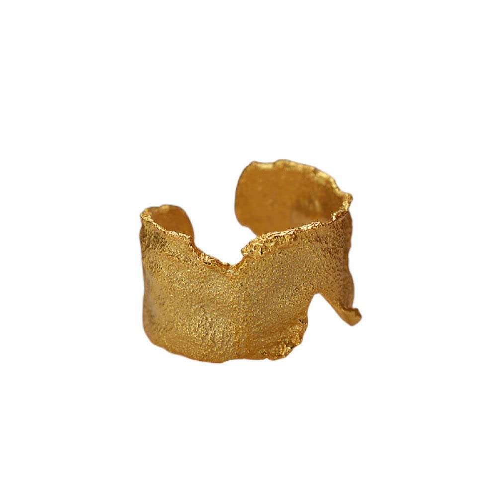 Anello Regolabile,Anelli Regolabili Per Le Donne Bruciano La Trama Rugosa Anelli Di Eternità Semplici E Robusti In Argento Sterling 925 Anelli Di Fidanzamento Placcati In Oro Anelli Di Fidanzamento