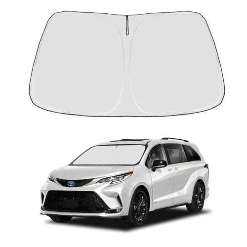 Proadsy Windshield Sun Shade for Sienna Mini Van 2021-2025 2026 4-Layer Foldable Front Sunshade...