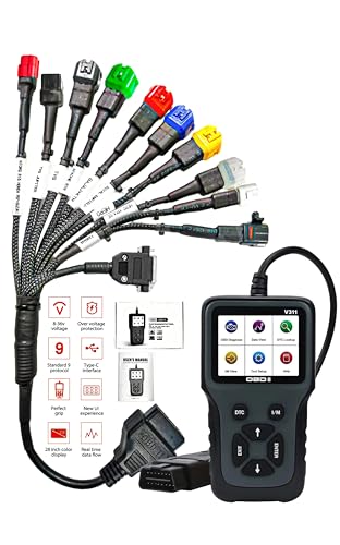 Tools Technician BS6 Bike V311 OBD Scanner All Bike Heavy Duty Molded Universal Wire All Code Reader with Continuity Cable for Wire Checker
