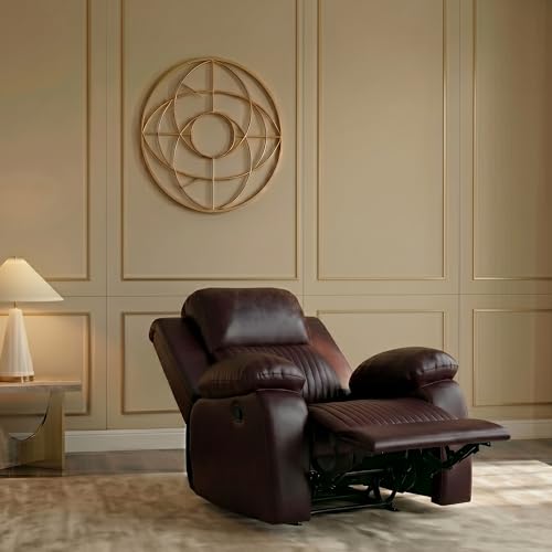 Image of Seventh Heaven Miami 1 Seater Recliner | Single Sofa Chair for Living Room Comfort | Ergonomic Design (Leatherette - Brown)