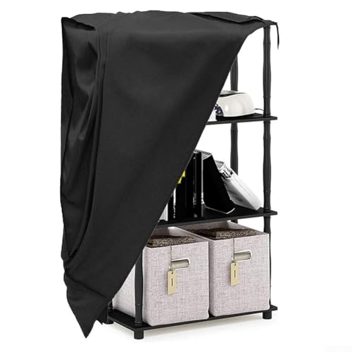 Schutzhülle für Regale, Schwarze Abdeckung für Aufbewahrungsregale, Drahtregal, Staubschutz, PVC-Netz, wasserdicht Standregal-Abdeckung, passend für Regale 36L x 18W x 72H