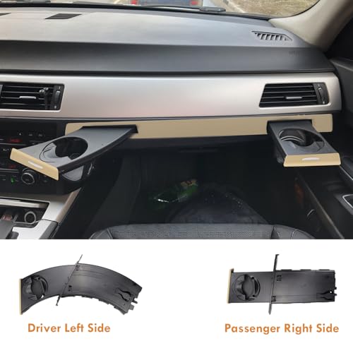 Juego de 3 Portavasos retráctiles Beige para BMW Serie 3 2006-2013 miniatura 6