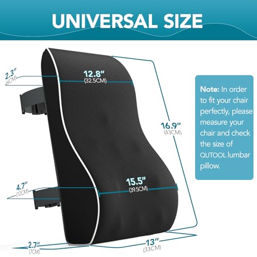 Qutool SB-01 Lumbar Support Pillow For Office Chair Back Support Pillow For Car, Computer, Gaming Chair, Recliner Memory Foam Back Cushion thumb #4