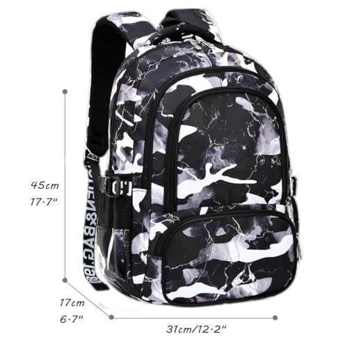 Image of Ladyzone Camo School Backpack Lunch Box Set Lightweight Schoolbag Travel Camp Outdoor Daypack