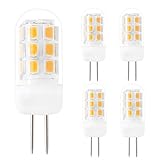Dimmable G4 LED Bulbs, G4 Bi-Pin Base Bulbs, AC 120V G4 3.5W Warm White 3000K 320Lumen, Replace 35W G4 Halogen, for Under-Cabinet Lights, Ceiling Lights, Table Lights, Puck Lights(Pack of 5)