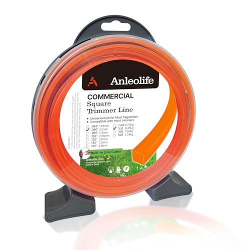 A ANLEOLIFE 1-Pound Commercial Square .080-Inch-by-557-ft String Trimmer Line Donut,with Built-in...