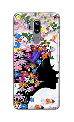 Image of Printed Hard Back Cover Case for LG G7 ThinQ | LG G7 Plus Back Cover (Floral Hairstyle Girl) -1803