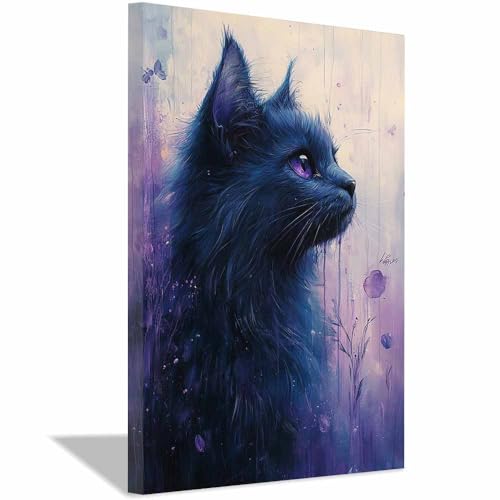 Peinture art déco animal noir pour une atmosphère bohème et mystique
