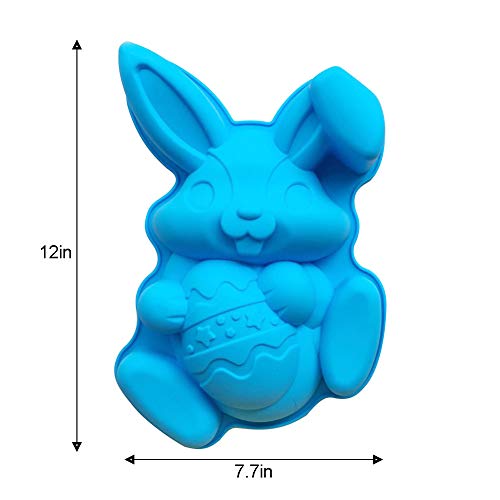 image for LONEA 2 PCS Easter Bunny Egg Silicone Mold for Cake Jelly Pudding Coco