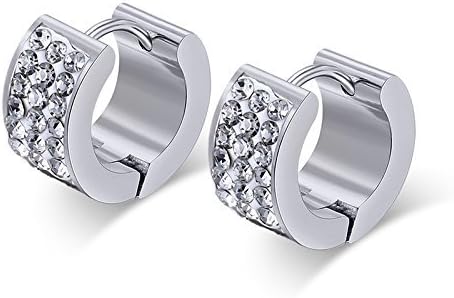 Stainless Steel Womens Mens Hoop Earrings Huggie Earrings CZ Piercings Hypoallergenic 18G