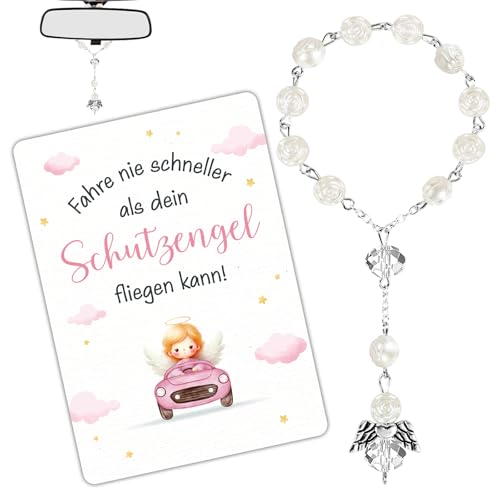 Auto Rosenkranz Schutzengel Anhänger Rückspiegel Auto Deko Innenraum Glücksbringer Guardian Angel Autospiegel Anhänger Perlenengel Autozubehör Klein Geschenk Führerschein Bestanden für Mann Frau Rosa Auto Rosenkranz Schutzengel Anhänger Rückspiegel Auto Deko Innenraum Glücksbringer Guardian Angel Autospiegel Anhänger Perlenengel Autozubehör Klein Geschenk Führerschein Bestanden für Mann Frau Rosa