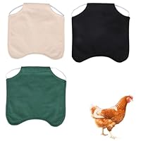 lasuroa 3stk Einstellbar Hühnersattel für Hennen, Langlebig Poly-Baumwolle Hennen Schürzen Atmungsaktiv Geflügel Federschutz für Rücken & Seiten (Khaki, Grün, Schwarz)